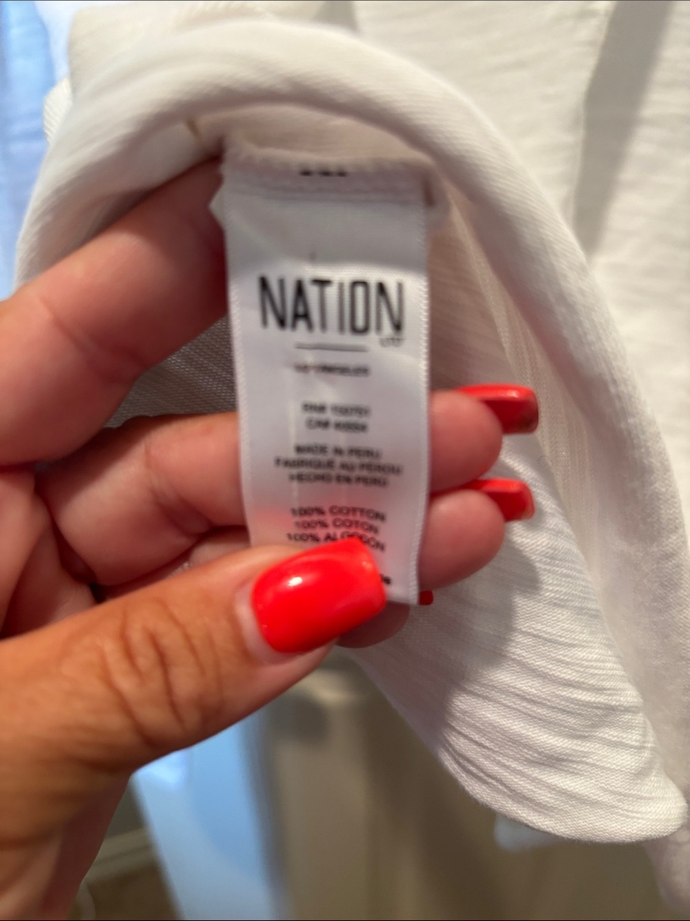 Nation LTD Laura Puff Sleeve Top White Cotton Slub Snap Button Cuff size Small - Picture 10 of 10